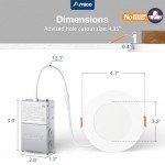 Amico 24 Pack 4 Inch 5CCT Ultra-Thin LED Recessed Ceiling Light with Junction Box, 2700K/3000K/3500K/4000K/5000K Selectable, 10W Eqv 60W, Dimmable Can Light, 800LM High Brightness Downlight - ETL&FCC