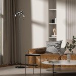 Floor Lamps for Living Room,SIBRILLE Modern Stepless Dimmable Standing Lamp 3000-6000K,22W LED Rotatable Reading Standing Light,Touch&Remote Control Uplighter Floor Lamp for Living Room Bedroom Office