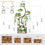 Plant Stand Indoor with Grow Lights - 8 Tiered Plant Shelf Indoor, 62" Corner Plant Stand for Indoor Plants Multiple, Metal Tall Plant Flower Holder, S-Shaped Plant Rack for Home, Patio(Patent Design)