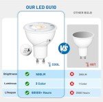 Yimaifunly 2 Pack Uplighting Spotlights with GU10 Bulbs - Adjustable 3000K/4000K/6000K, Indoor Floor Can Lights with 5.9 FT Cord & Foot Switch, Black
