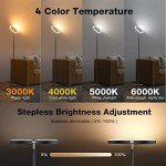Floor Lamps for Living Room,SIBRILLE Modern Stepless Dimmable Standing Lamp 3000-6000K,22W LED Rotatable Reading Standing Light,Touch&Remote Control Uplighter Floor Lamp for Living Room Bedroom Office