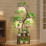 Plant Stand Indoor with Grow Lights - 8 Tiered Plant Shelf Indoor, 62" Corner Plant Stand for Indoor Plants Multiple, Metal Tall Plant Flower Holder, S-Shaped Plant Rack for Home, Patio(Patent Design)