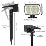 Tadyreal Solar Spot Lights Outdoor 10 Pack, [46 LED/3 Modes] Solar Landscape Spotlights Waterproof, 2-in-1 Auto On/Off Solar Powered Lights for Outside Yard Garden Wall Pathway(Cool White)