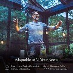 Brightech Ambience Pro Incandescent Outdoor String Lights - Commercial Grade Waterproof Patio Lights with 48 Ft Dimmable Edison Bulbs, Porch String Lights for Patio, Backyard - 15 Bulbs 11W
