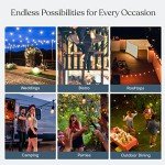 Brightech Ambience Pro Incandescent Outdoor String Lights - Commercial Grade Waterproof Patio Lights with 48 Ft Dimmable Edison Bulbs, Porch String Lights for Patio, Backyard - 15 Bulbs 11W