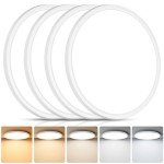 Brightever 4Pack LED Flush Mount Ceiling Light Fixture, 12 Inch 24W, Super Slim 0.67 Inch, 3200LM, Dimmable & 2700K-6500K 5 Color Selectable LED Ceiling Lights for Bedroom