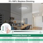 Brightever 4Pack LED Flush Mount Ceiling Light Fixture, 12 Inch 24W, Super Slim 0.67 Inch, 3200LM, Dimmable & 2700K-6500K 5 Color Selectable LED Ceiling Lights for Bedroom
