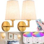 Wall Sconce Battery Operated Wall Light Fixure with Remote Control, Dimmable Battery Operated Wall Sconces Set Of Two, Indoor Wireless Wall Mounted Lamp with Rechargable Bulb For Bedroom Living Room (