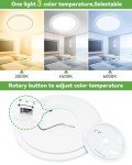 zemty 6Pack 12 Inch LED Flush Mount Ceiling Light, Super Slim 28W 3200lm LED Ceiling Light, 3 Color Temperature in One 3000k/4500k/6000K Round Light Fixture for Bedroom, Kitchen, Dining Room (White)