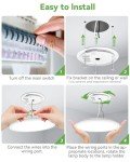 zemty 6Pack 12 Inch LED Flush Mount Ceiling Light, Super Slim 28W 3200lm LED Ceiling Light, 3 Color Temperature in One 3000k/4500k/6000K Round Light Fixture for Bedroom, Kitchen, Dining Room (White)