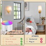 Wall Sconce Battery Operated Wall Light Fixure with Remote Control, Dimmable Battery Operated Wall Sconces Set Of Two, Indoor Wireless Wall Mounted Lamp with Rechargable Bulb For Bedroom Living Room (