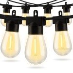 Aialun 96FT(48FTx2) LED Outdoor String Lights Outside Patio Yard Lighting Waterproof Hanging Warm Glow 2200K Shatterproof Edison Bulbs Exterior,Heavy-Duty Strand Decorative Café Porch Bistro Garden