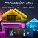 DIERLIGHT 200FT Permanent Outdoor Lights, RGB LED Eaves Lights with APP/Remote Control, IP67 Waterproof LED Outdoor String Lights for Christmas, Halloween, Garden Decor