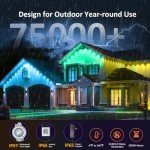 DIERLIGHT 200FT Permanent Outdoor Lights, RGB LED Eaves Lights with APP/Remote Control, IP67 Waterproof LED Outdoor String Lights for Christmas, Halloween, Garden Decor