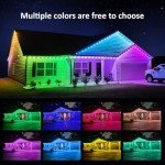 DIERLIGHT 200FT Permanent Outdoor Lights, RGB LED Eaves Lights with APP/Remote Control, IP67 Waterproof LED Outdoor String Lights for Christmas, Halloween, Garden Decor
