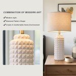 G-SAFAVA Modern Ceramic Table Lamps - Bedside Lamps Set of 2, White Tall Adjustable Lamps for Bedrooms & Living Room
