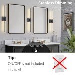 KARTOOSH Modern Wall Sconces Set of Two, Dimmable Hardwired Wall Sconces, 350° Rotate, LED Matte Black Wall Light Fixtures, 3000K Warm Light Wall Lamp for Bathroom, Living Room, 27.8 Inch (2 Pack)