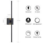 KARTOOSH Modern Wall Sconces Set of Two, Dimmable Hardwired Wall Sconces, 350° Rotate, LED Matte Black Wall Light Fixtures, 3000K Warm Light Wall Lamp for Bathroom, Living Room, 27.8 Inch (2 Pack)
