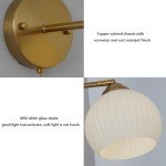 NDDSWM Gold Wall Sconce, mid Century Modern Sconce with Hand Pull Switch Indoor Wall Sconce for Bedroom Bedside Bathroom Kitchen Vanity Hallway Wall Mounted Light Fixture