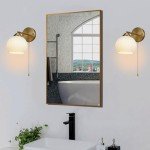 NDDSWM Gold Wall Sconce, mid Century Modern Sconce with Hand Pull Switch Indoor Wall Sconce for Bedroom Bedside Bathroom Kitchen Vanity Hallway Wall Mounted Light Fixture