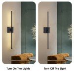 KARTOOSH Modern Wall Sconces Set of Two, Dimmable Hardwired Wall Sconces, 350° Rotate, LED Matte Black Wall Light Fixtures, 3000K Warm Light Wall Lamp for Bathroom, Living Room, 27.8 Inch (2 Pack)