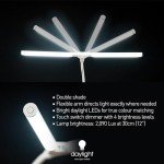 daylight Duo Floor Company Lamp LED-Eye Care-Anti glare-6,000 Kelvin-4 step dimmer-13.5W, White