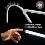 daylight Duo Floor Company Lamp LED-Eye Care-Anti glare-6,000 Kelvin-4 step dimmer-13.5W, White