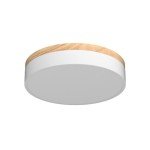 Yiisem Dimmable Wood LED Flush Mount Ceiling Light, 5CCT 2700K-6000K Modern Round Close to Ceiling Lighting Fixtures, Minimalist White Ceiling Lamp for Bedroom, Kitchen, Hallway, Laundry Room