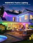 Govee Permanent Outdoor Lights Pro, 200ft with 120 RGBIC LED Lights for Daily and Accent Lighting, 75 Scene Modes for Christmas, IP67 Waterproof, Works with Alexa, Google Assistant, Matter, White