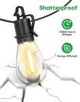 TDLOL 100FT Outdoor String Lights Waterproof, Patio Lights with 35 S14 Shatterproof Sockets, Connectable Hanging Outdoor Lights, IP55 Commercial Grade LED String Lights for Outside, Patio, Bistro