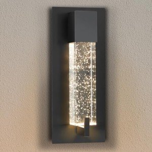 WOSHITU LED Wall Sconce Light: 11 Inch Black Modern Sconces Wall Lighting 3000K Dimmable Crystal Wall Lamps Indoor Bathroom Sconce Wall Mount Light Fixtures for Living Room Bedroom Hallway