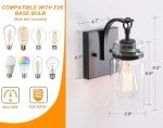 winsmart Black Wall Sconces Set of Two, Black Sconces Wall Lighting Fixtures with Clear Glass Indoor 1-Light Bathroom Wall Sconce for Bathroom Hallway Stairwell