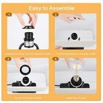 3-Way Dimmable Touch Control Table Lamp with 2 USB Ports and AC Power Outlet Modern Bedside Nightstand Lamp Fabric Shade and Metal Base for Guestroom Bedroom Living Room LED Bulb Included Warm White