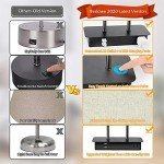 3-Way Dimmable Touch Control Table Lamp with 2 USB Ports and AC Power Outlet Modern Bedside Nightstand Lamp Fabric Shade and Metal Base for Guestroom Bedroom Living Room LED Bulb Included Warm White