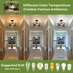 2-Light Retro Wood and Metal Ceiling Light Fixture