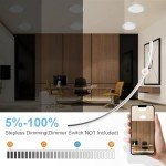 DINGLILIGHTING 6Pack LED Flush Mount Ceiling Light: 12 inch Super Slim Dimmable & 5CCT (2700-6000K) Kitchen Lighting Fixtures Ceiling - 24W White Low Profile Ceiling Lamp for Bedroom Garage Hallway