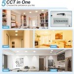 DINGLILIGHTING 6Pack LED Flush Mount Ceiling Light: 12 inch Super Slim Dimmable & 5CCT (2700-6000K) Kitchen Lighting Fixtures Ceiling - 24W White Low Profile Ceiling Lamp for Bedroom Garage Hallway