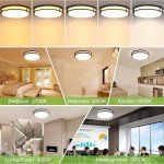 16 inch Dimmable LED Flush Mount Ceiling Light, Oil Rubbed Bronze, 36W, 2200LM, 2.7/3/3.5/4K/5K Adjustbale, 120°Light Angle, CRI80, Ceiling Lamp for Bedroom, Kitchen, Office, Garage, ETL Listed