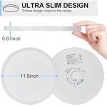 DINGLILIGHTING 6Pack LED Flush Mount Ceiling Light: 12 inch Super Slim Dimmable & 5CCT (2700-6000K) Kitchen Lighting Fixtures Ceiling - 24W White Low Profile Ceiling Lamp for Bedroom Garage Hallway