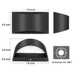 TRLIFE Modern LED Wall Sconces, Remote Control Dimmable and Adjustable Color Temperature 3000K~6000K Aluminum 12W Hardwired 120V AC Dimmable Wall Mounted Light for Bedroom Living Room(Black, 2 Pack)