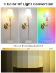 DORESshop Battery Operated Wall Sconce Set of 2, Wall Light Wireless Easy to Install Remote Control, Dimmable and Adjustable Sconces Wall Decor, Rechargeable Wall Lamp for Bedroom, Living Room, Gold