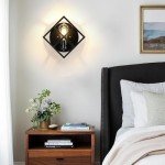fengkeDU 1 Light Farmhouse Sconce - Black Square Metal Staircase Light, Industrial Rustic Mounted Lamp, Indoor Wall Lights for Living Room, Bathroom, Hallway, Foyer (E26 Base)
