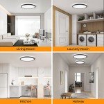 Matane 6Pack 12 inch LED Flush Mount Ceiling Light, 24W Ceiling Light Fixture 3000K/4000K/5000K Selectable, Low Profile Ceiling Lights for Bedroom, Living Room, Laundry, Black