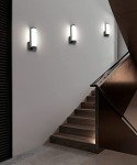 7Degobii Dimmable Wall Lights for Bedroom Modern Black Indoor LED Hallway Sconces Corner Light 12" Inch Height 12W 4000K Bedside Stair Sconces Wall Lighting Lamps 110V AC.