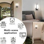 7Degobii Dimmable Wall Lights for Bedroom Modern Black Indoor LED Hallway Sconces Corner Light 12" Inch Height 12W 4000K Bedside Stair Sconces Wall Lighting Lamps 110V AC.