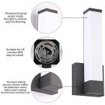 7Degobii Dimmable Wall Lights for Bedroom Modern Black Indoor LED Hallway Sconces Corner Light 12" Inch Height 12W 4000K Bedside Stair Sconces Wall Lighting Lamps 110V AC.