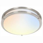hykolity 16 inch Dimmable LED Flush Mount Ceiling Light Fixture, Brushed Nickel, 36W, 2200LM, 2.7/3/3.5/4K/5K Adjustbale, 120°Light Angle, CRI80, Ceiling Lamp for Bedroom, Kitchen, Office, ETL Listed