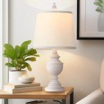 PARTPHONER Retro Table Lamps Set of 2, Bedside Lamp for Bedroom Rustic Farmhouse Table Lamps for Living Room, Vintage Nightstand Lamps with White Shades, White
