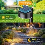Ahaorigin 8 Pack Solar Pathway Lights Outdoor, 12 Brighter LED Solar Lights Outdoor Waterproof, Up to 12 Hrs Modern Path Light for Yard Garden Walkway Driveway Lawn (8 Pack)