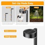 Ahaorigin 8 Pack Solar Pathway Lights Outdoor, 12 Brighter LED Solar Lights Outdoor Waterproof, Up to 12 Hrs Modern Path Light for Yard Garden Walkway Driveway Lawn (8 Pack)